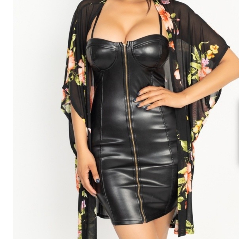 Flower print mesh jacket